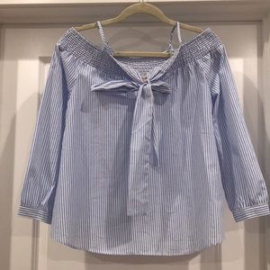 Striped off the shoulder blouse